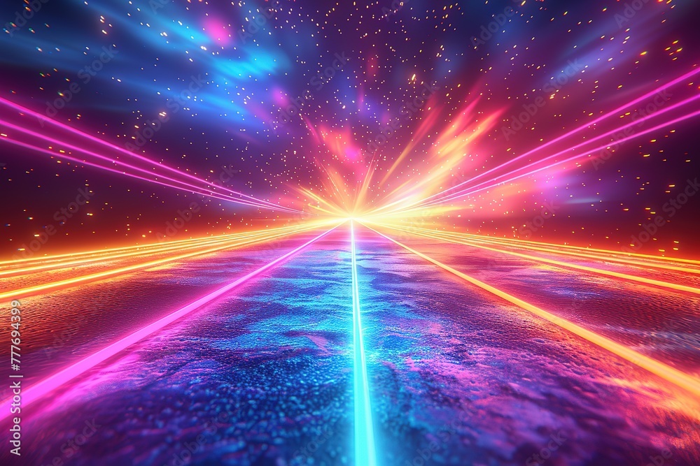 A vibrant background with neon lines radiating from the center, A vibrant background with neon lines radiating from the center,