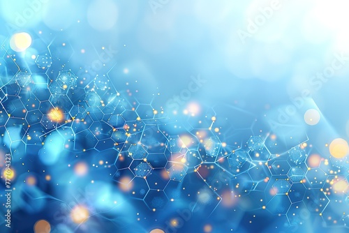 Abstract light blue background with hexagon shapes for a medical technology presentation