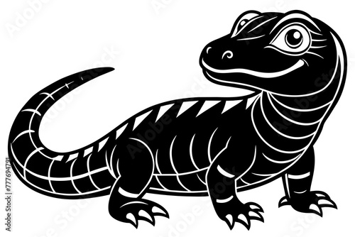 komodo dragon silhouette vector illustration