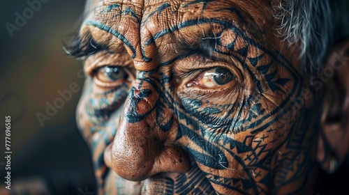 Intricate Traditional Facial Tattoos Showcasing Cultural Heritage
