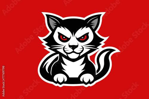 t shirt design for cat, bold line art, illustration, sticker