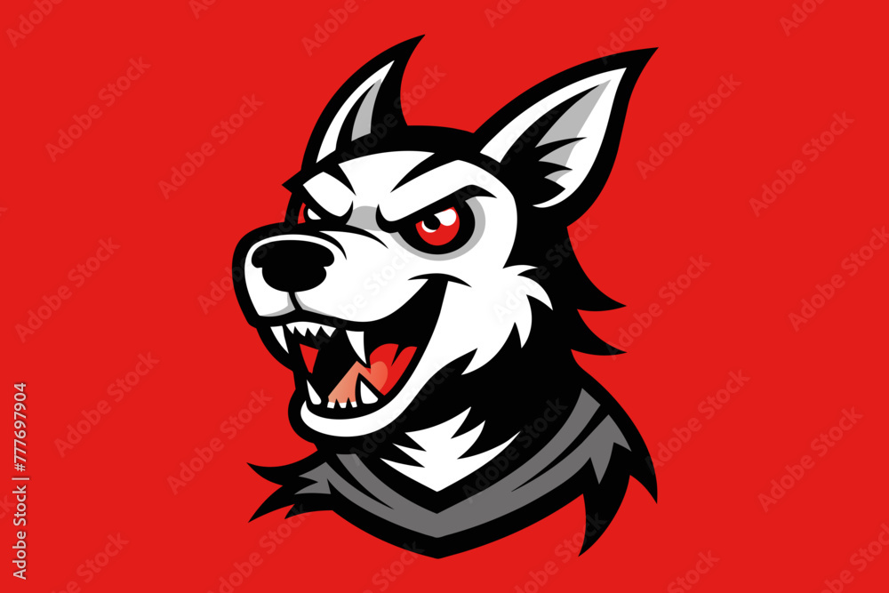 Obraz premium t shirt design for crazy dog, bold line art, illustration, sticker 