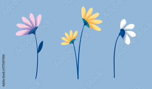 noise grain flower plants set over blue background