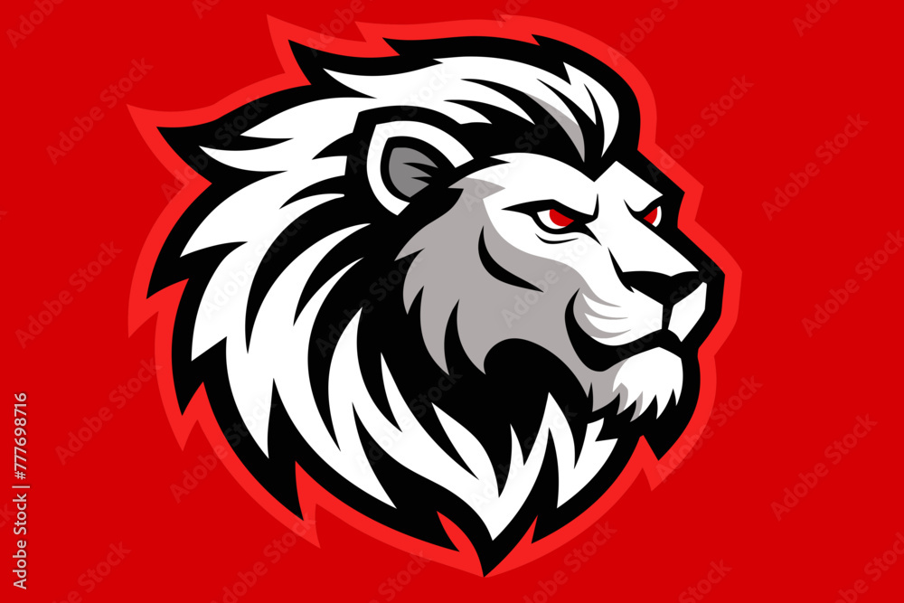 Fototapeta premium t shirt design for lion, bold line art, illustration, sticker