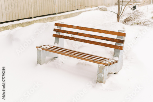 winter bench photo