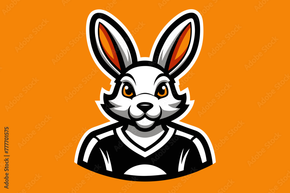 Fototapeta premium t shirt design for Rabbit, bold line art, illustration, sticker