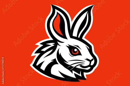 t shirt design for Rabbit, bold line art, illustration, sticker