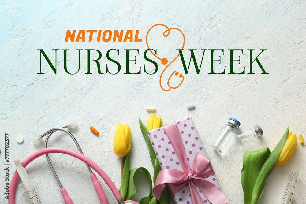 Festive banner for National Nurses Week - obrazy, fototapety, plakaty 