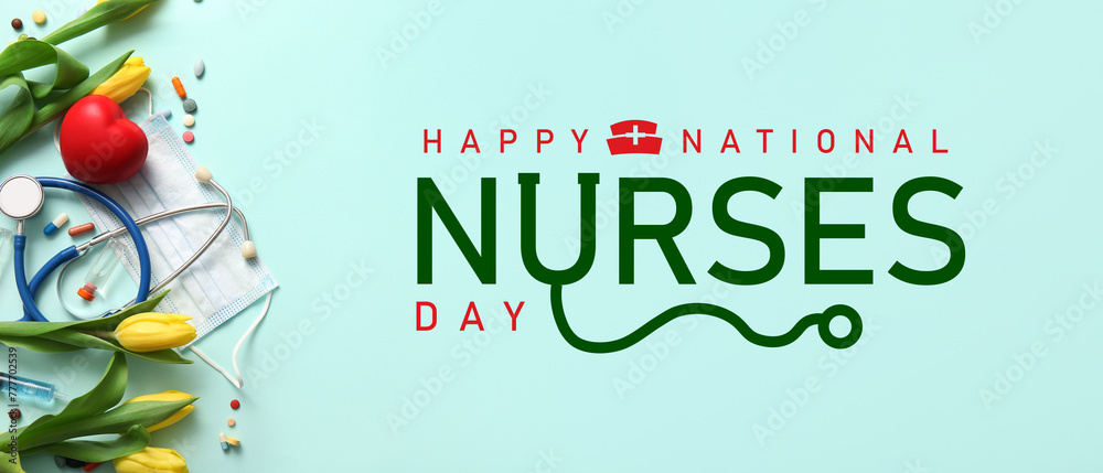 Festive banner for National Nurses Day - obrazy, fototapety, plakaty 