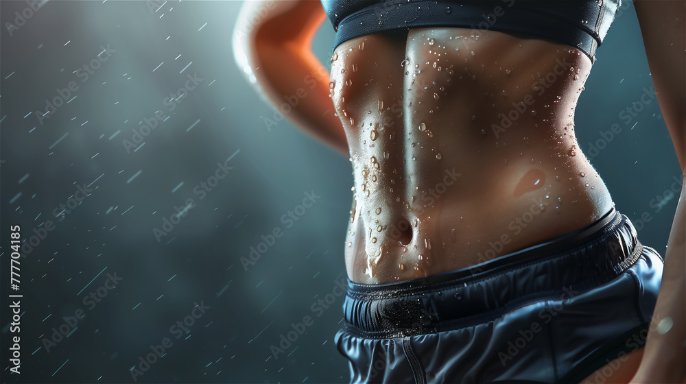 Fitness female torso with background.
