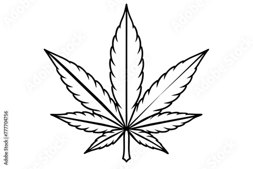cannabis leaf silhouette vector illustration © CreativeDesigns