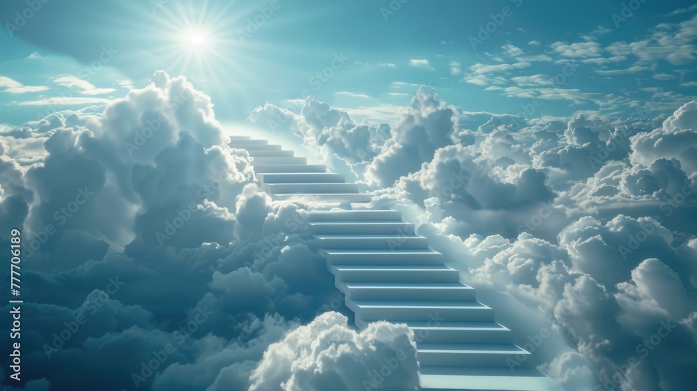 dream where endless staircase that ascends into the clouds, promising infinite exploration