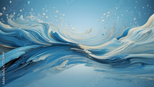 A visually captivating abstract representation with dynamic blue waves creating a feeling of fluid movement photo