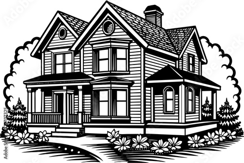 maison silhouette vector illustration