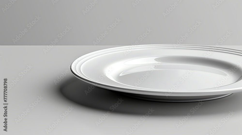 A white plate with no contents, isolated on white background, with full depth of field. A white plate with no contents, isolated on white background, with full depth of field.