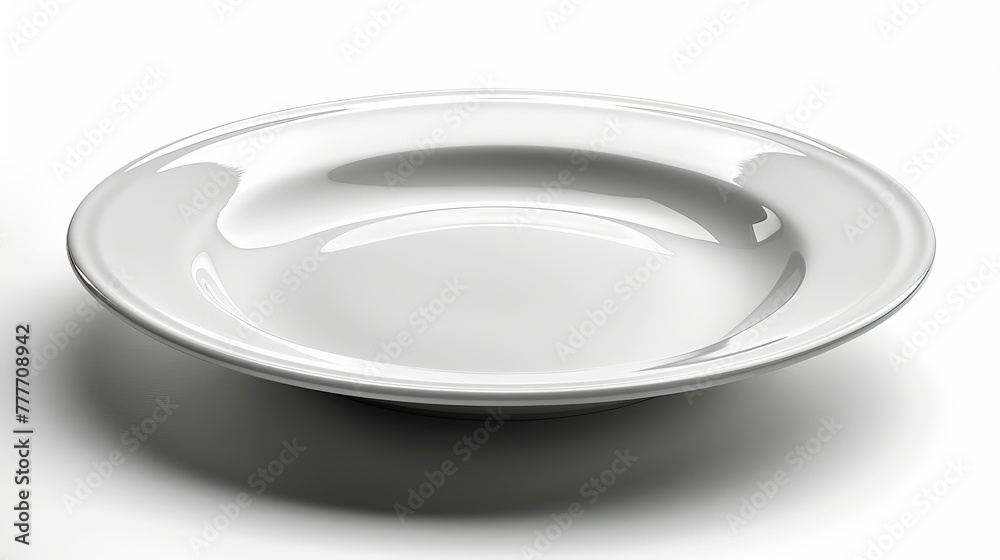 A white plate with no contents, isolated on white background, with full depth of field. A white plate with no contents, isolated on white background, with full depth of field.
