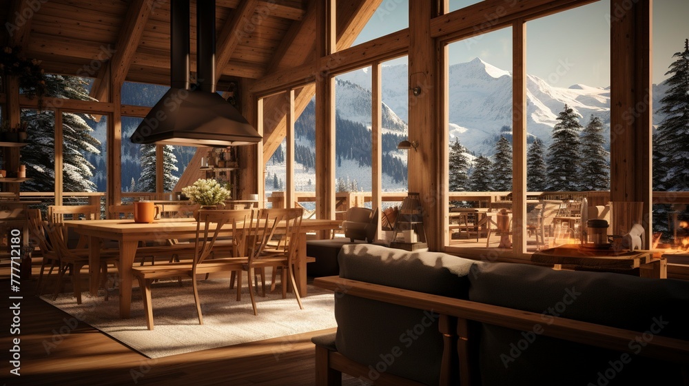 A photo of a Chalet in Soft Natural Light A photo of a Chalet in Soft Natural Light