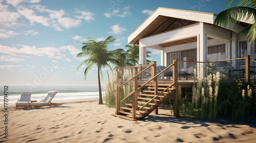 A photo of a Compact Beach House with Stylish living