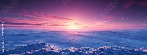 high-definition a photorealistic frozen sky, featuring a gradient transition from deep violet to icy blue, capturing the essence of a cold winter morning in 35k resolution. © Exnoi