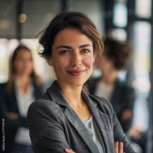 Front view of a business women