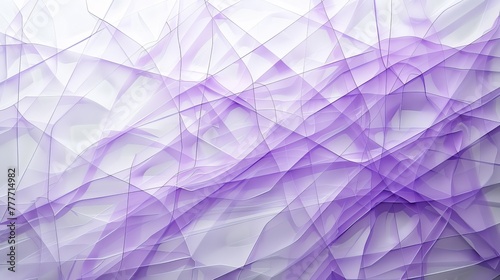 minimalist pattern with thin, pastel violet lines intersecting at random angles on a white background, providing a hint of geometric intrigue.