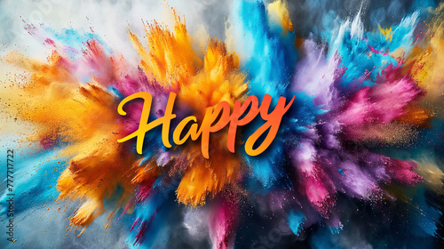 illustration of abstract colorful Happy Holi background for color festival of India celebration greetings