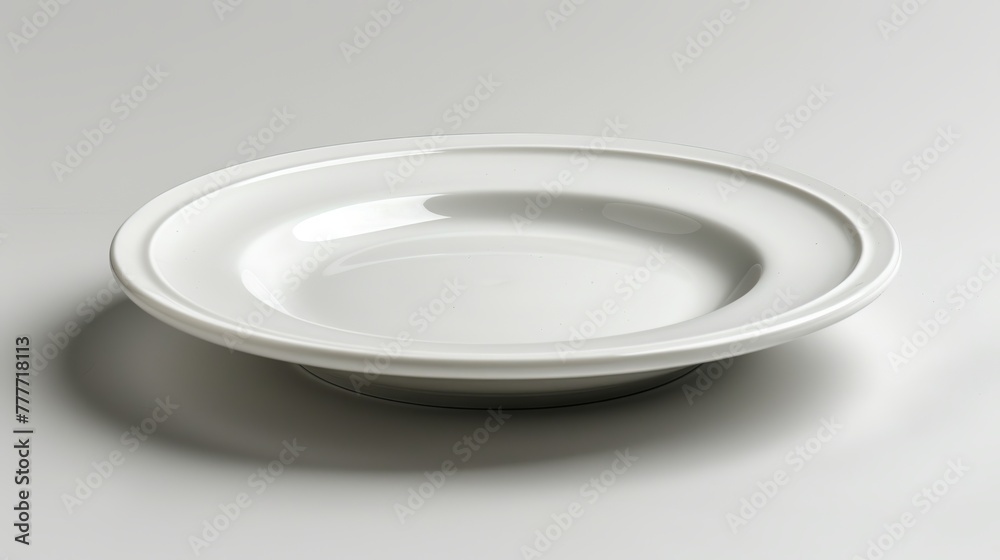 Plate devoid of any contents, isolated on a white background, with clipping path provided. Plate devoid of any contents, isolated on a white background, with clipping path provided.