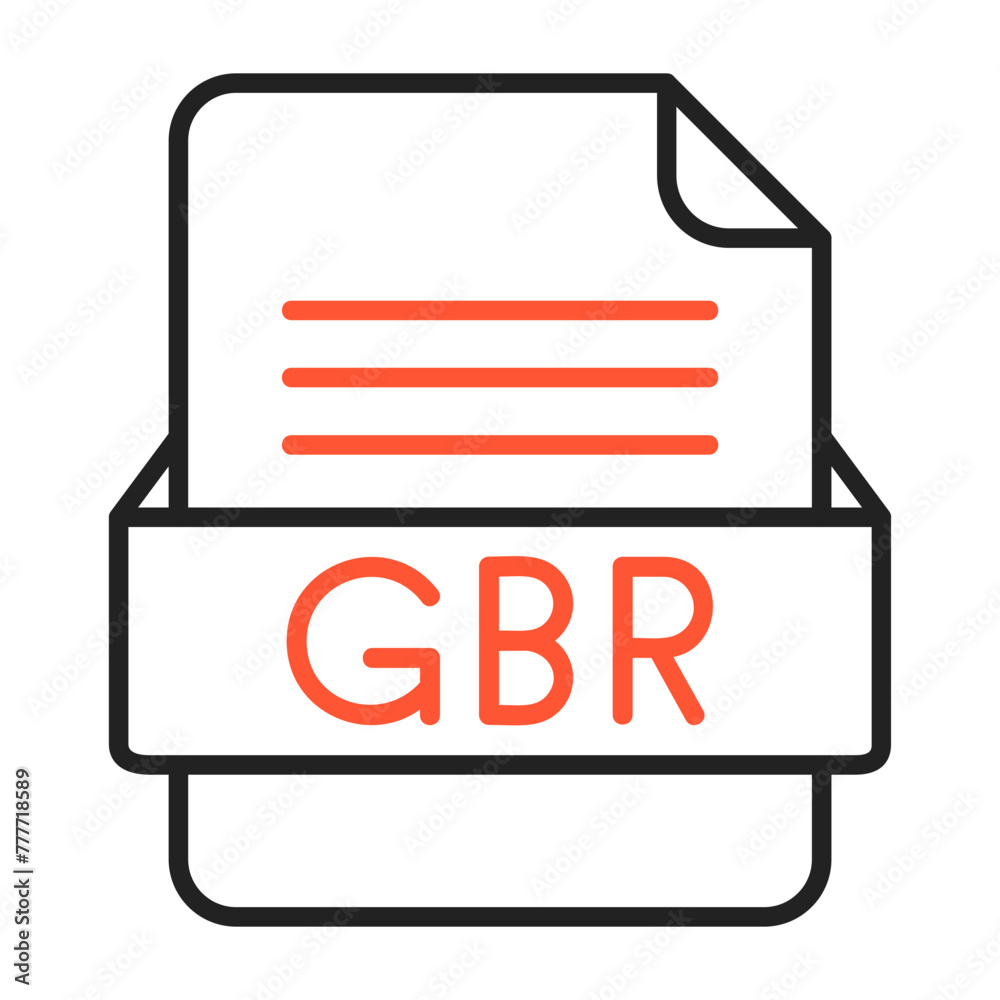 GBR File Format Vector Icon Design GBR File Format Vector Icon Design