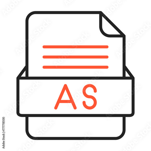 AS File Format Vector Icon Design