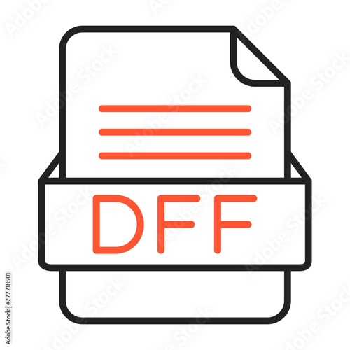 DFF File Format Vector Icon Design