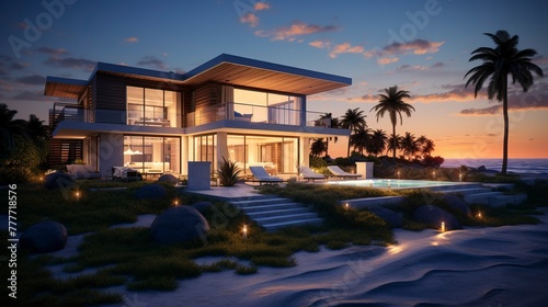 A photo of a Contemporary Beach House Blending