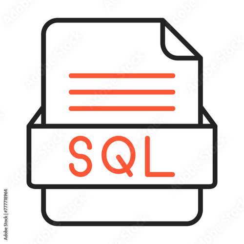 SQL File Format Vector Icon Design