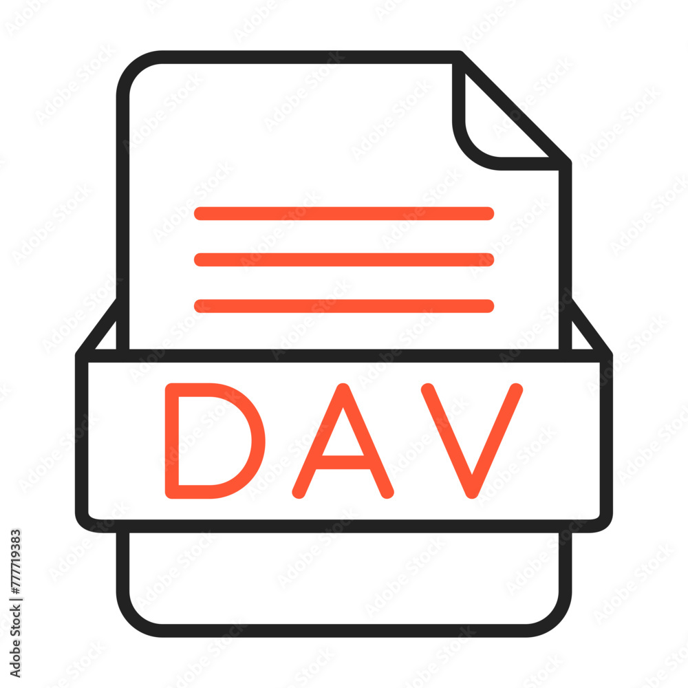 DAV File Format Vector Icon Design