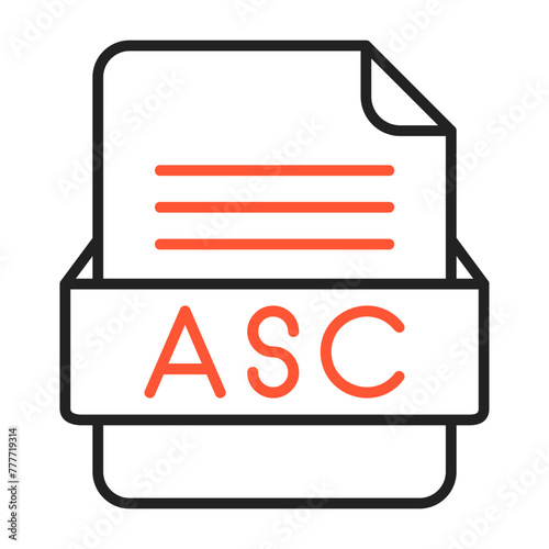 ASC File Format Vector Icon Design