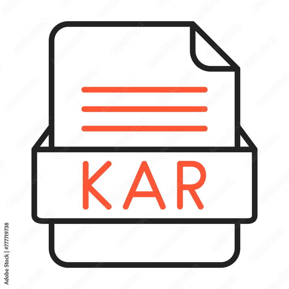 KAR File Format Vector Icon Design KAR File Format Vector Icon Design