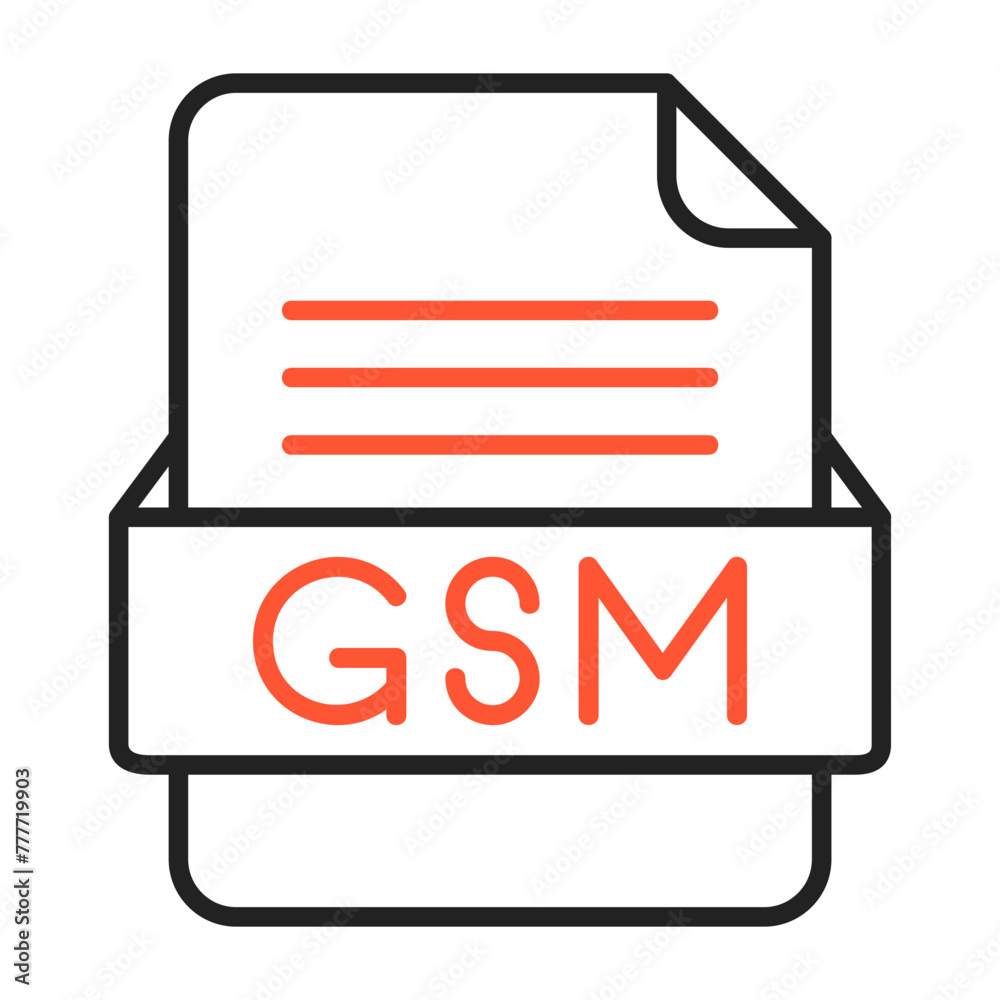 GSM File Format Vector Icon Design GSM File Format Vector Icon Design