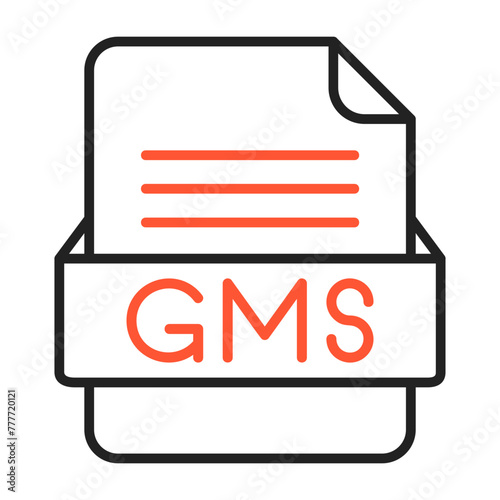 GMS File Format Vector Icon Design