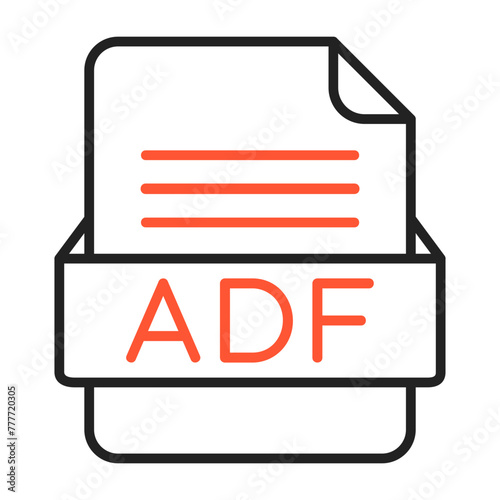 ADF File Format Vector Icon Design