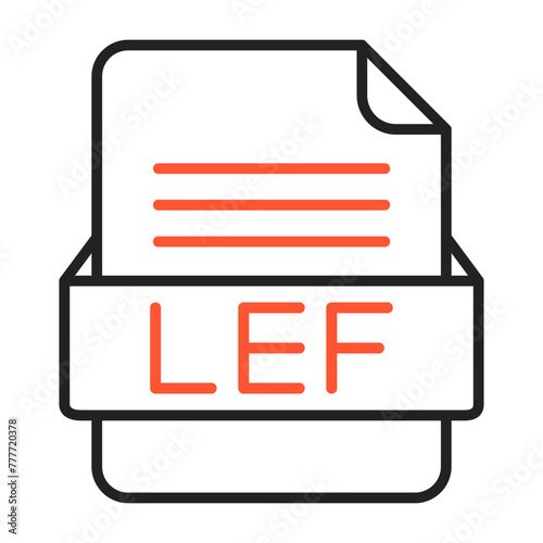 LEF File Format Vector Icon Design