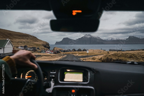 Road trip car in Faroe Island