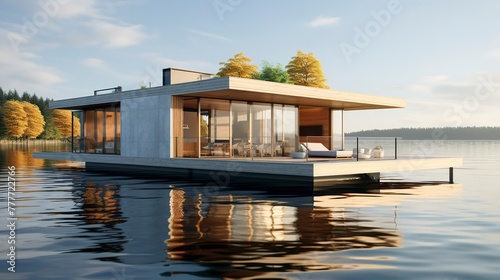 A photo of a Contemporary Floating House