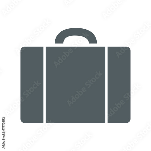 black suitcase isolated on white icone