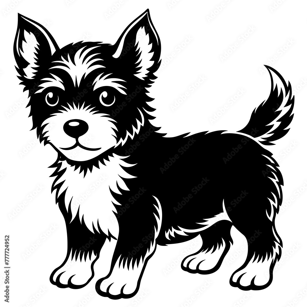 baby dog silhouette vector illustration svg file