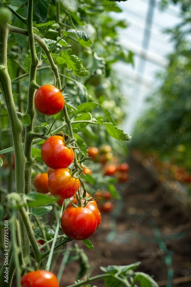 tomatoes in a greenhouse Generative AI