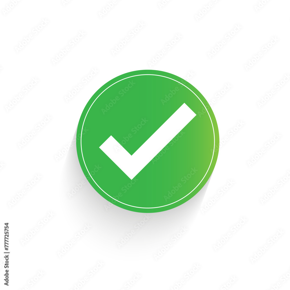 Modern icon with red yes icon on green background. Approval icon set. Vector concept design. Choice icon set. Design element. Survey icon set. Modern design. Vector logo.