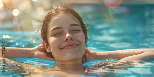 woman in the pool Generative AI