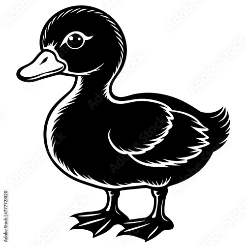 baby duck silhouette vector illustration svg file