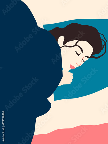 Woman sleeping pleasantly photo