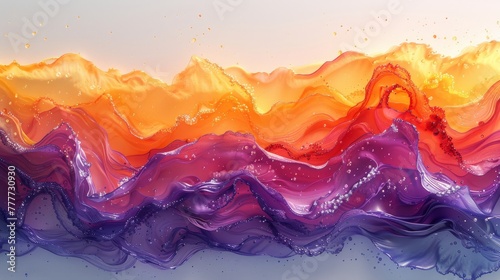 A collection of acrylic and ink colors in water. Abstract background. Isolated.