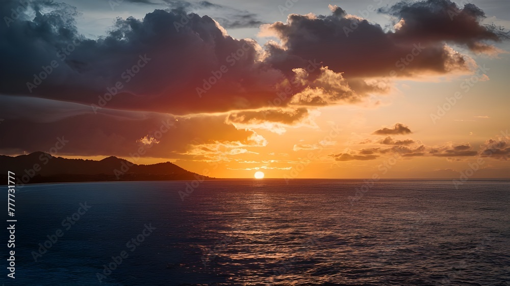 Hawaiian Sunset: Nature's Radiant Farewell